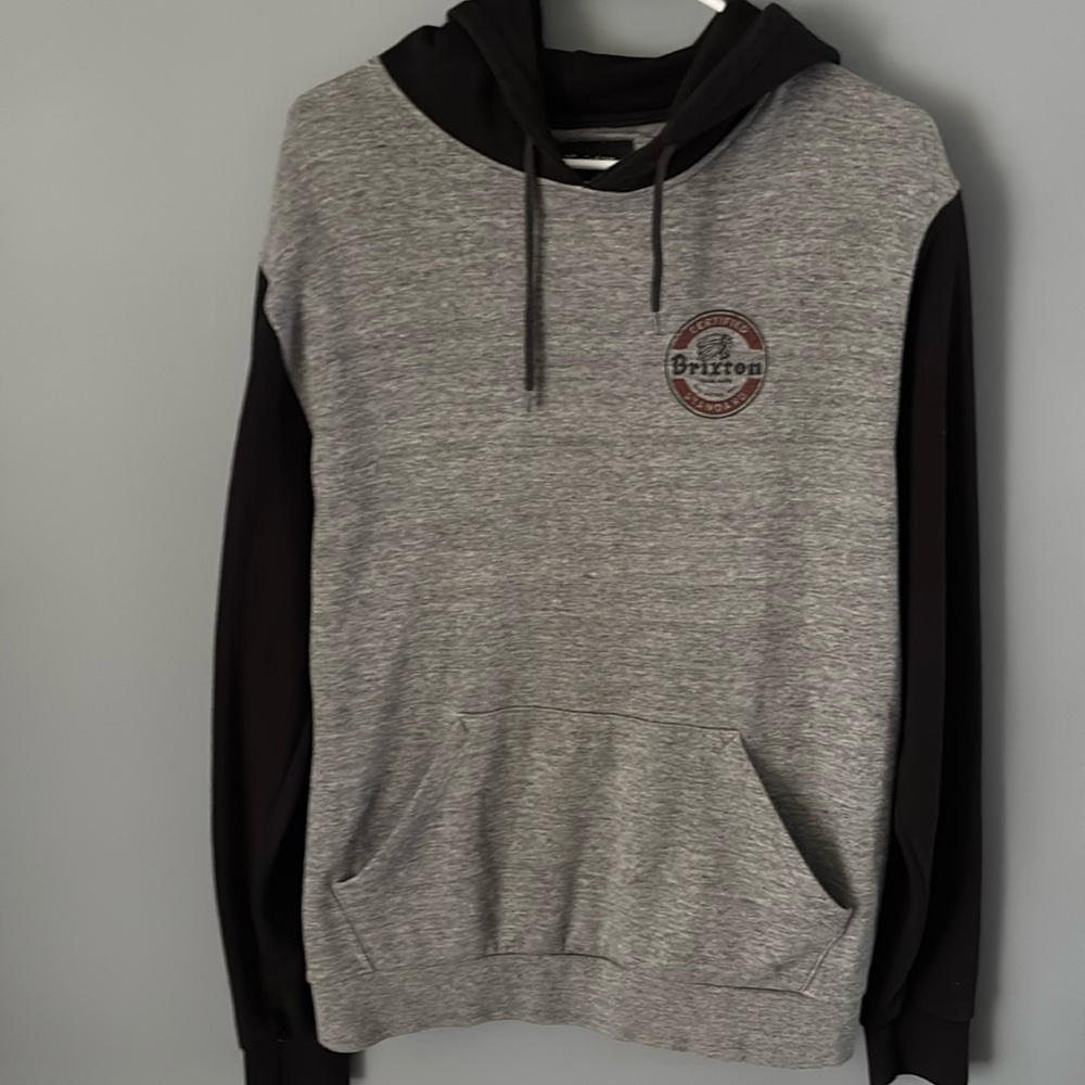 Brixton Men’s Gray and Black Sweatshirt Hoodie Size Medium